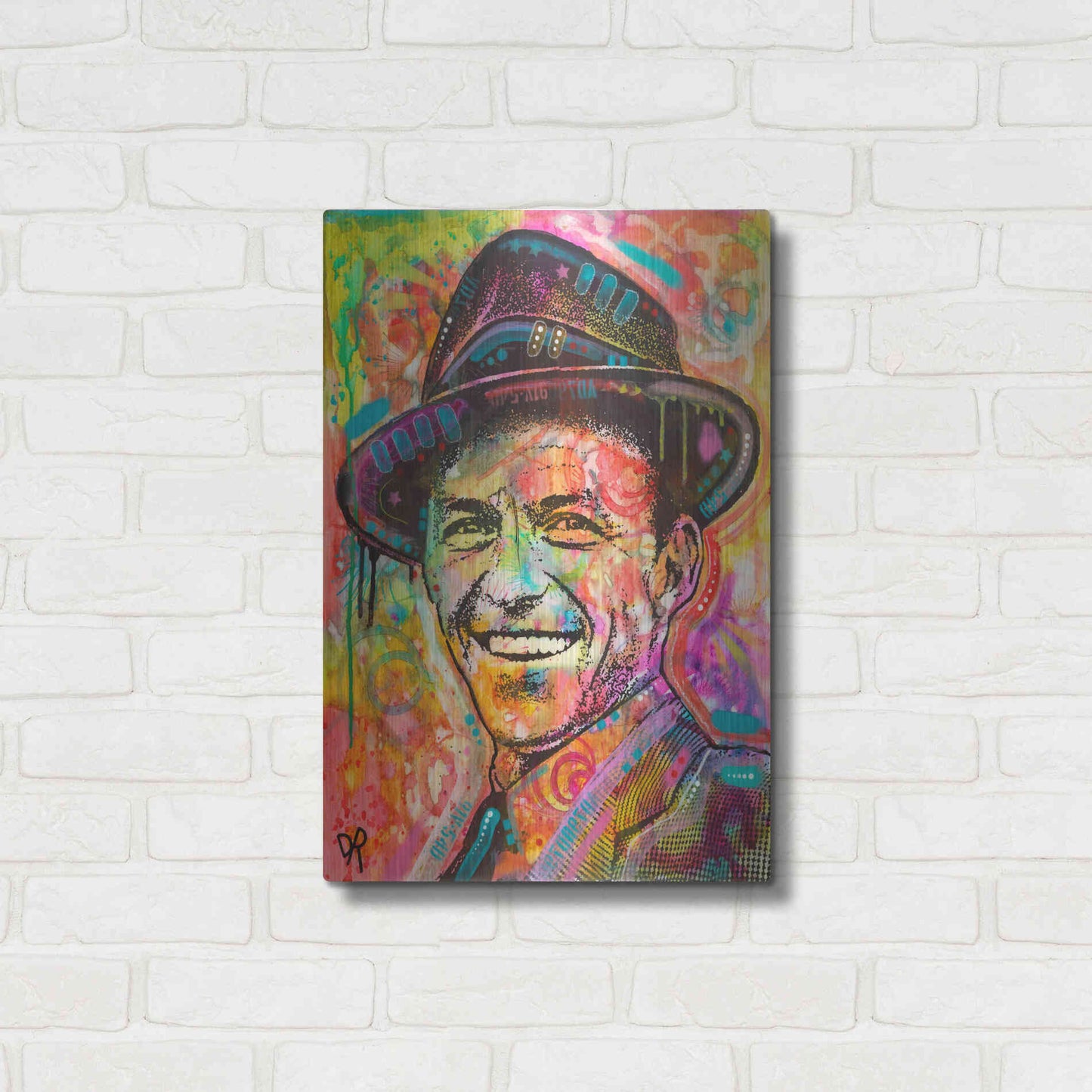 Luxe Metal Art 'Frank Sinatra II' by Dean Russo, Metal Wall Art,16x24