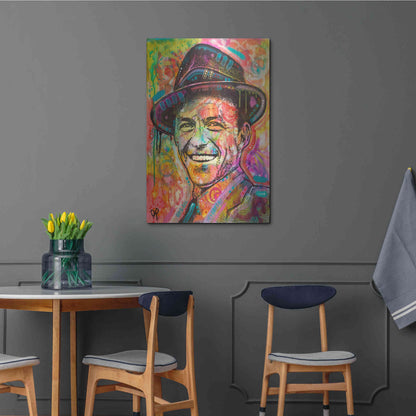 Luxe Metal Art 'Frank Sinatra II' by Dean Russo, Metal Wall Art,24x36