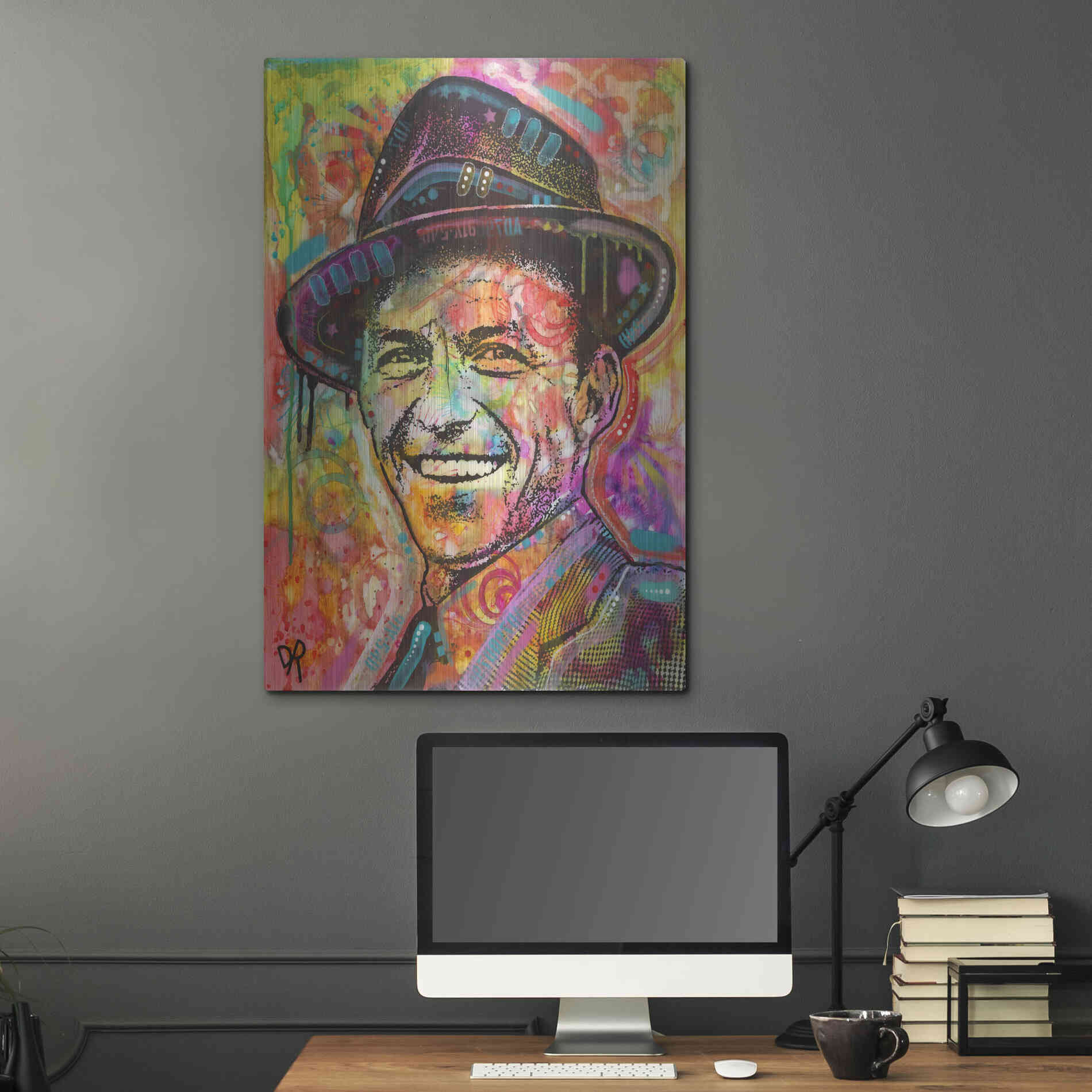 Luxe Metal Art 'Frank Sinatra II' by Dean Russo, Metal Wall Art,24x36