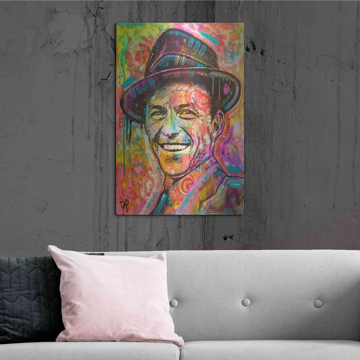 Luxe Metal Art 'Frank Sinatra II' by Dean Russo, Metal Wall Art,24x36