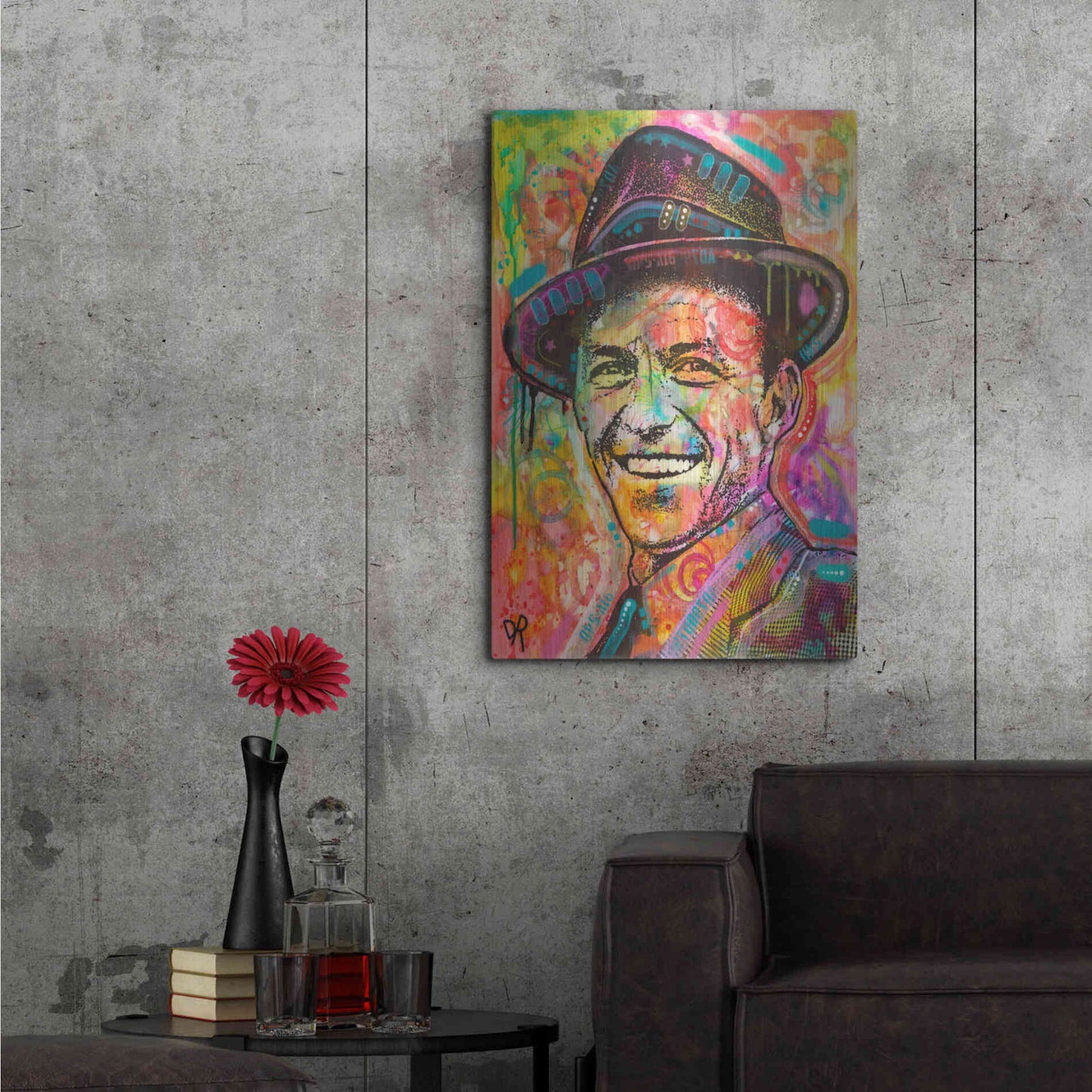 Luxe Metal Art 'Frank Sinatra II' by Dean Russo, Metal Wall Art,24x36