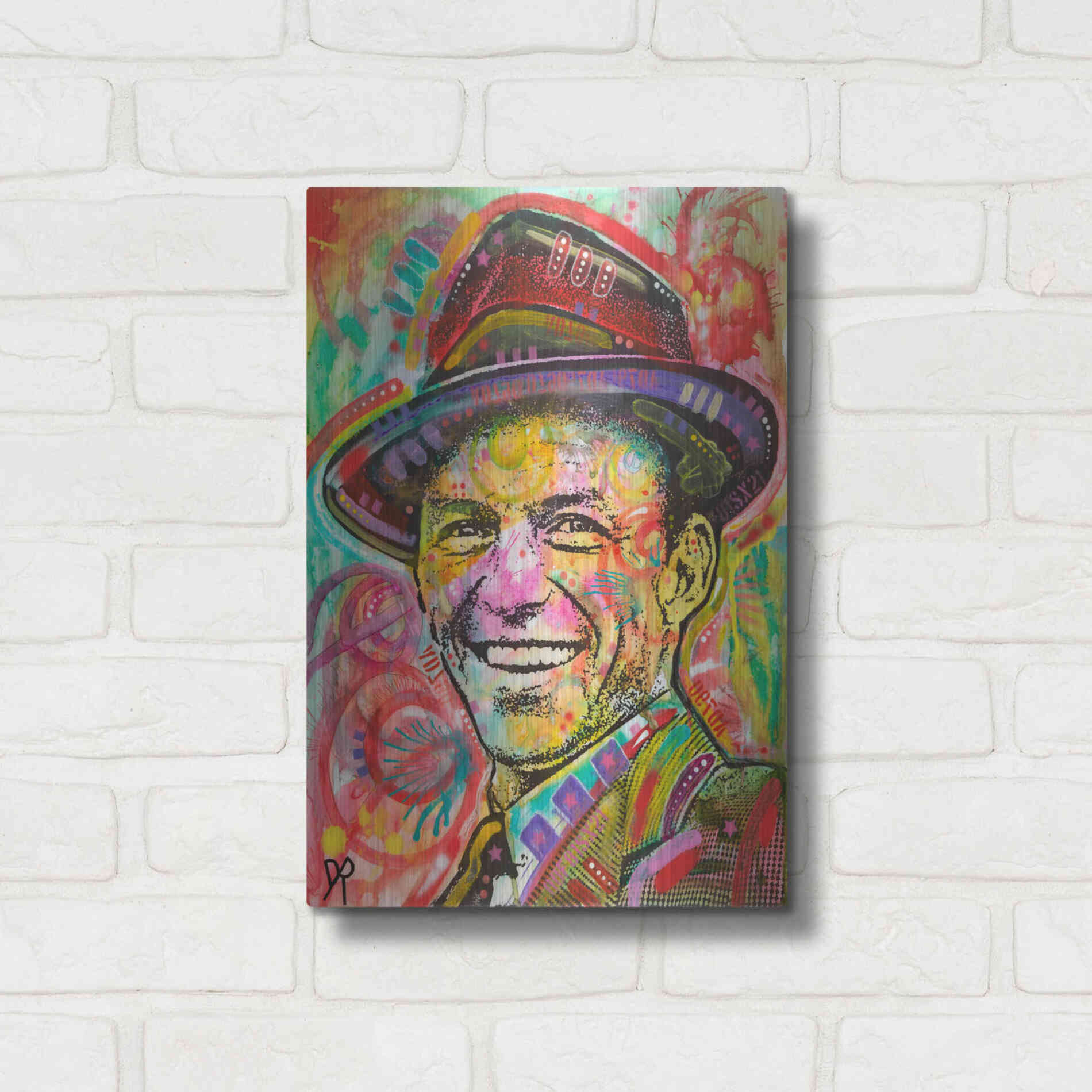 Luxe Metal Art 'Frank Sinatra III' by Dean Russo, Metal Wall Art,12x16