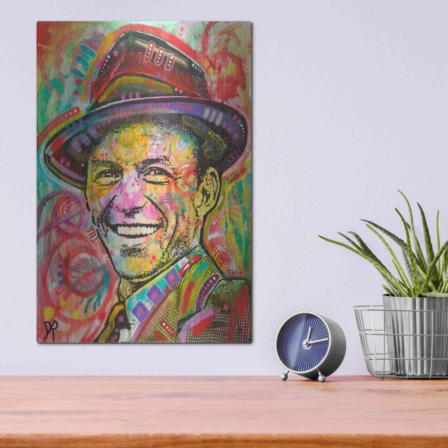 Luxe Metal Art 'Frank Sinatra III' by Dean Russo, Metal Wall Art,12x16