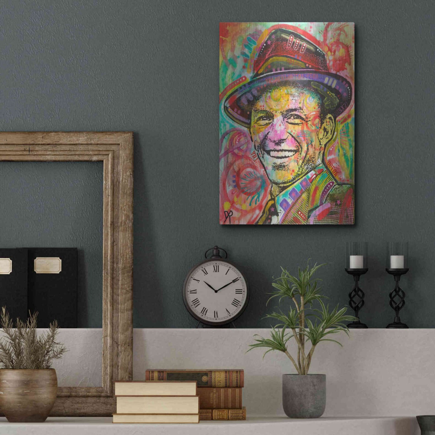 Luxe Metal Art 'Frank Sinatra III' by Dean Russo, Metal Wall Art,12x16