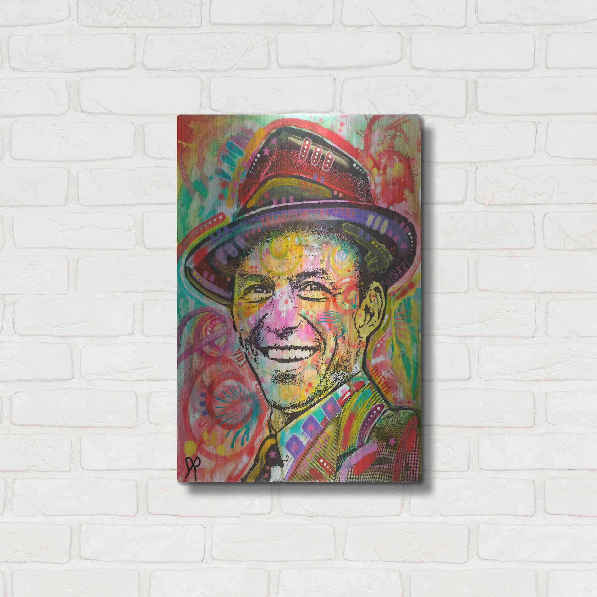 Luxe Metal Art 'Frank Sinatra III' by Dean Russo, Metal Wall Art,16x24