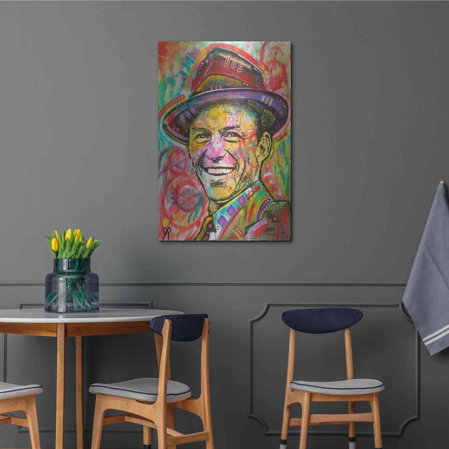 Luxe Metal Art 'Frank Sinatra III' by Dean Russo, Metal Wall Art,24x36