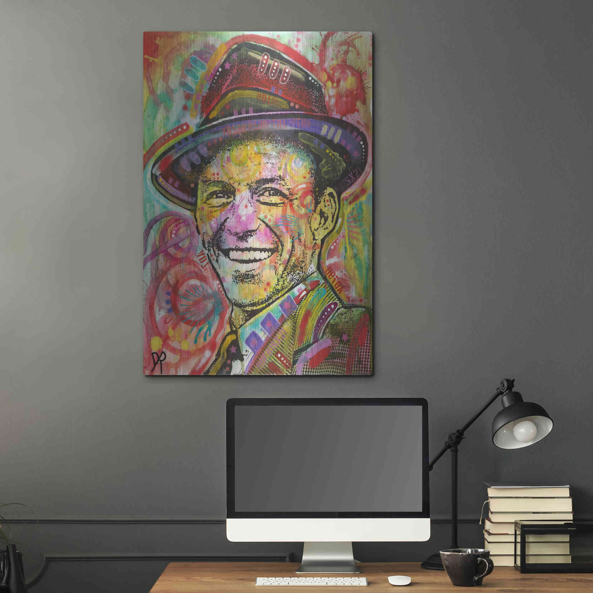 Luxe Metal Art 'Frank Sinatra III' by Dean Russo, Metal Wall Art,24x36