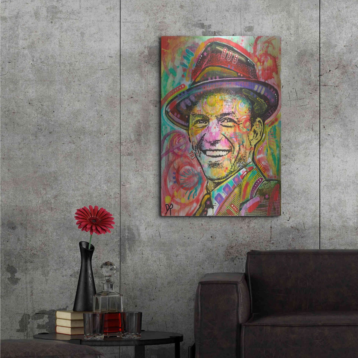 Luxe Metal Art 'Frank Sinatra III' by Dean Russo, Metal Wall Art,24x36