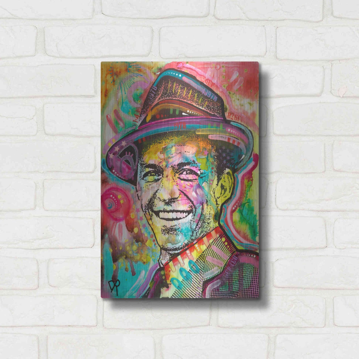 Luxe Metal Art 'Frank Sinatra IV' by Dean Russo, Metal Wall Art,12x16