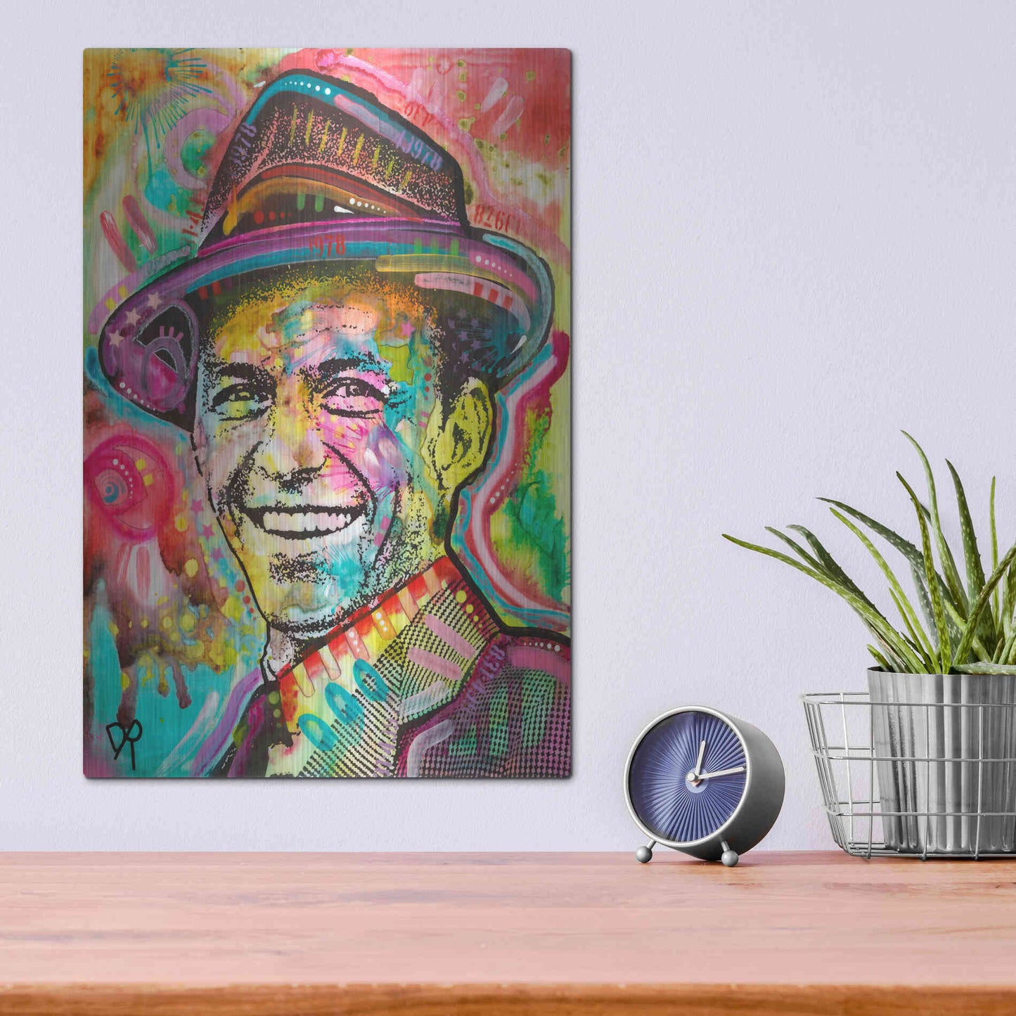 Luxe Metal Art 'Frank Sinatra IV' by Dean Russo, Metal Wall Art,12x16