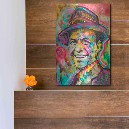 Luxe Metal Art 'Frank Sinatra IV' by Dean Russo, Metal Wall Art,12x16