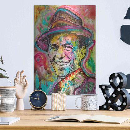 Luxe Metal Art 'Frank Sinatra IV' by Dean Russo, Metal Wall Art,12x16