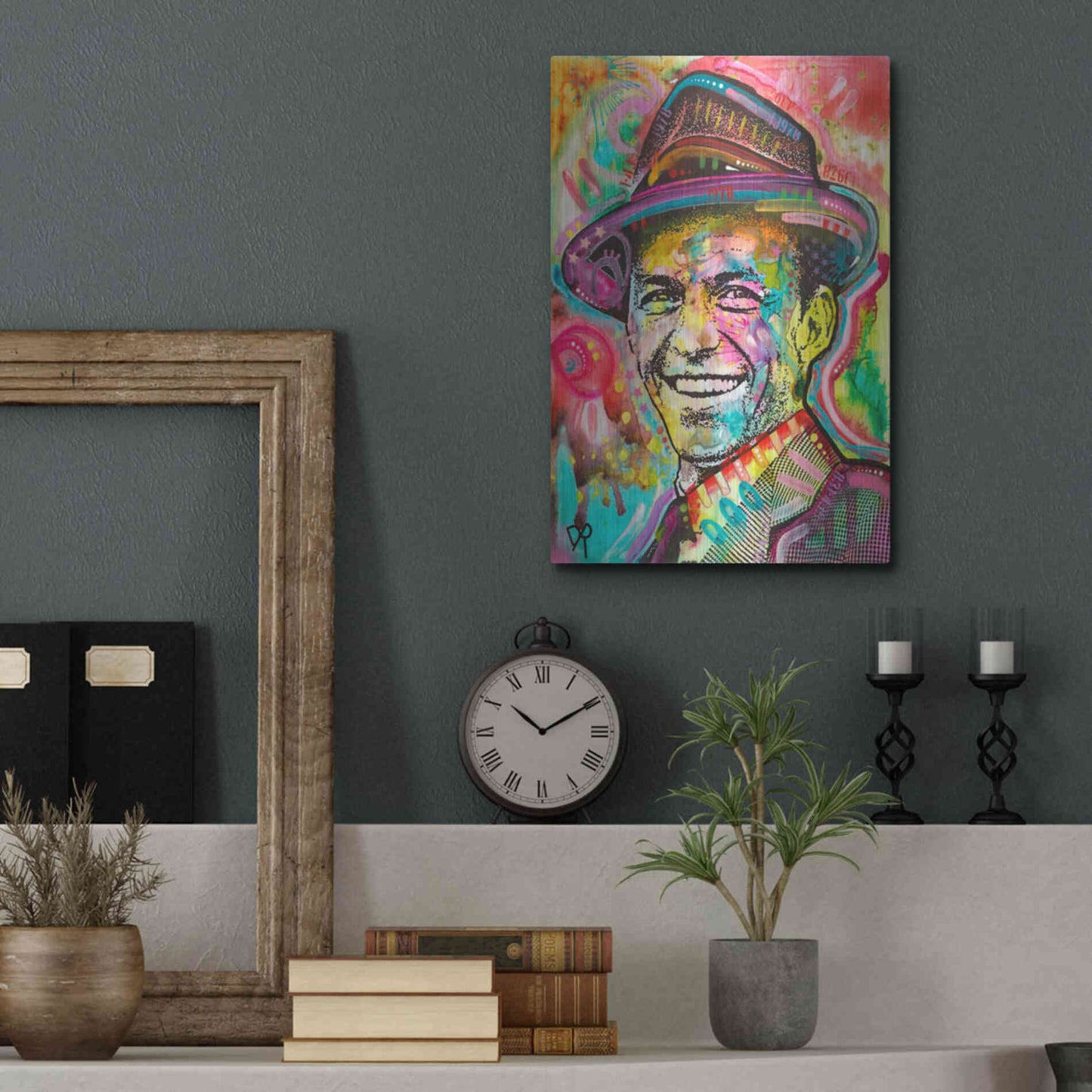 Luxe Metal Art 'Frank Sinatra IV' by Dean Russo, Metal Wall Art,12x16