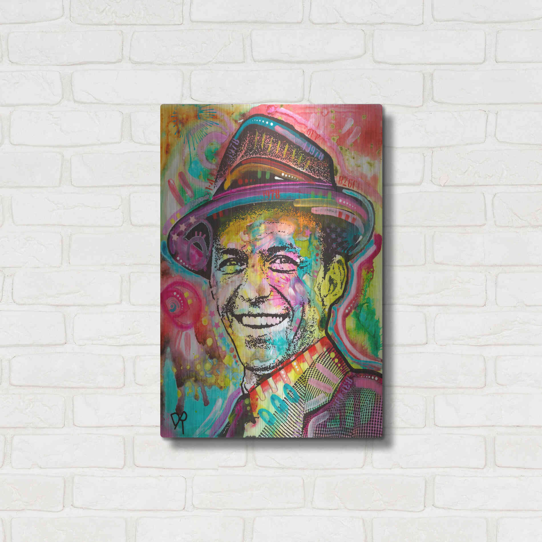 Luxe Metal Art 'Frank Sinatra IV' by Dean Russo, Metal Wall Art,16x24