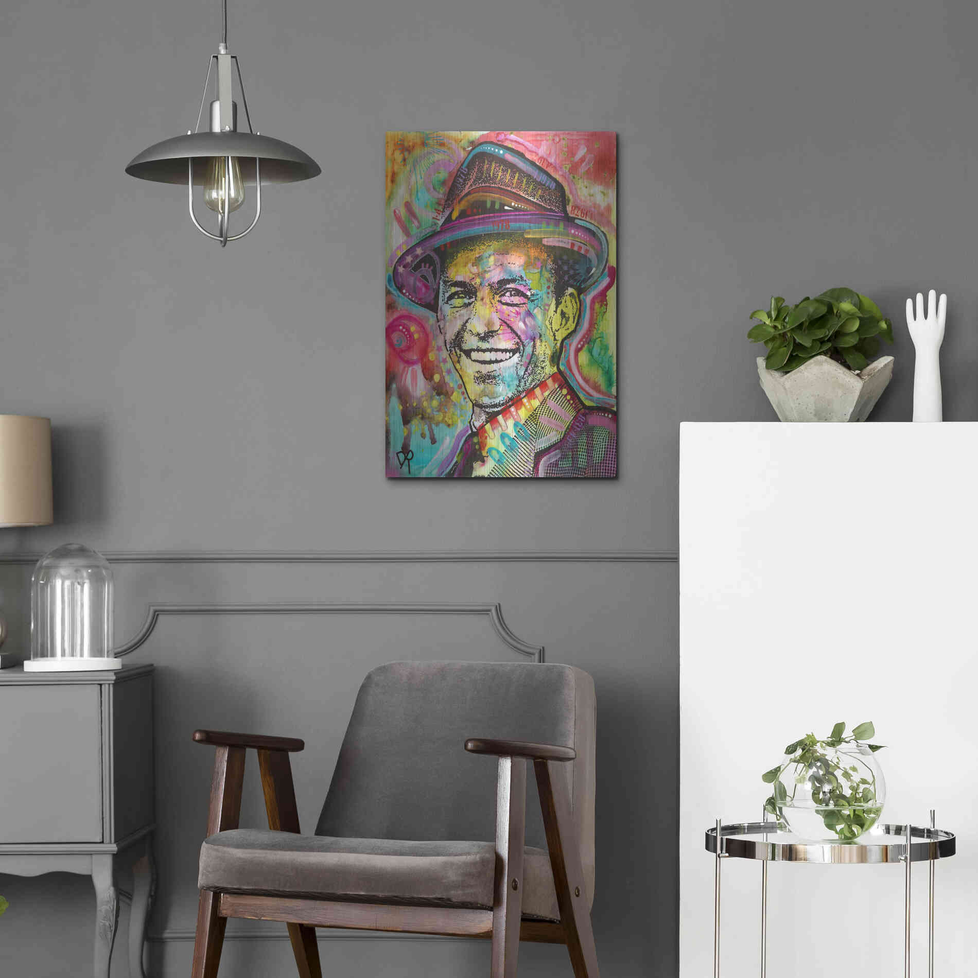 Luxe Metal Art 'Frank Sinatra IV' by Dean Russo, Metal Wall Art,16x24