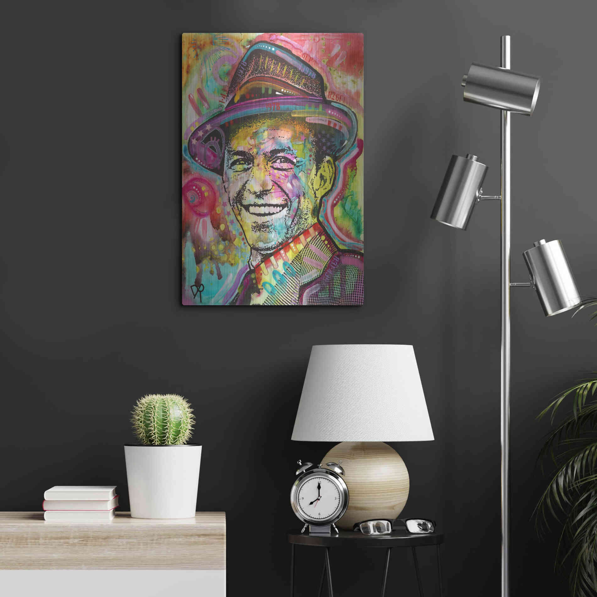 Luxe Metal Art 'Frank Sinatra IV' by Dean Russo, Metal Wall Art,16x24