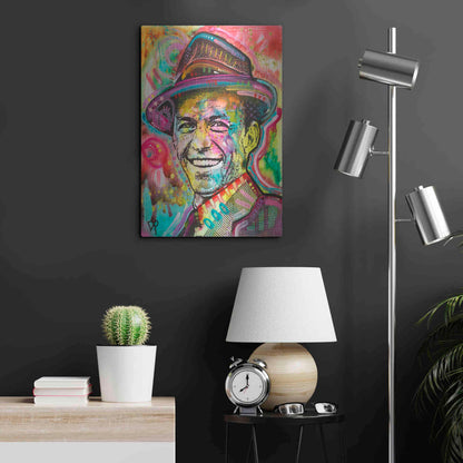 Luxe Metal Art 'Frank Sinatra IV' by Dean Russo, Metal Wall Art,16x24