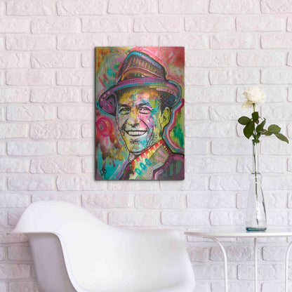 Luxe Metal Art 'Frank Sinatra IV' by Dean Russo, Metal Wall Art,16x24