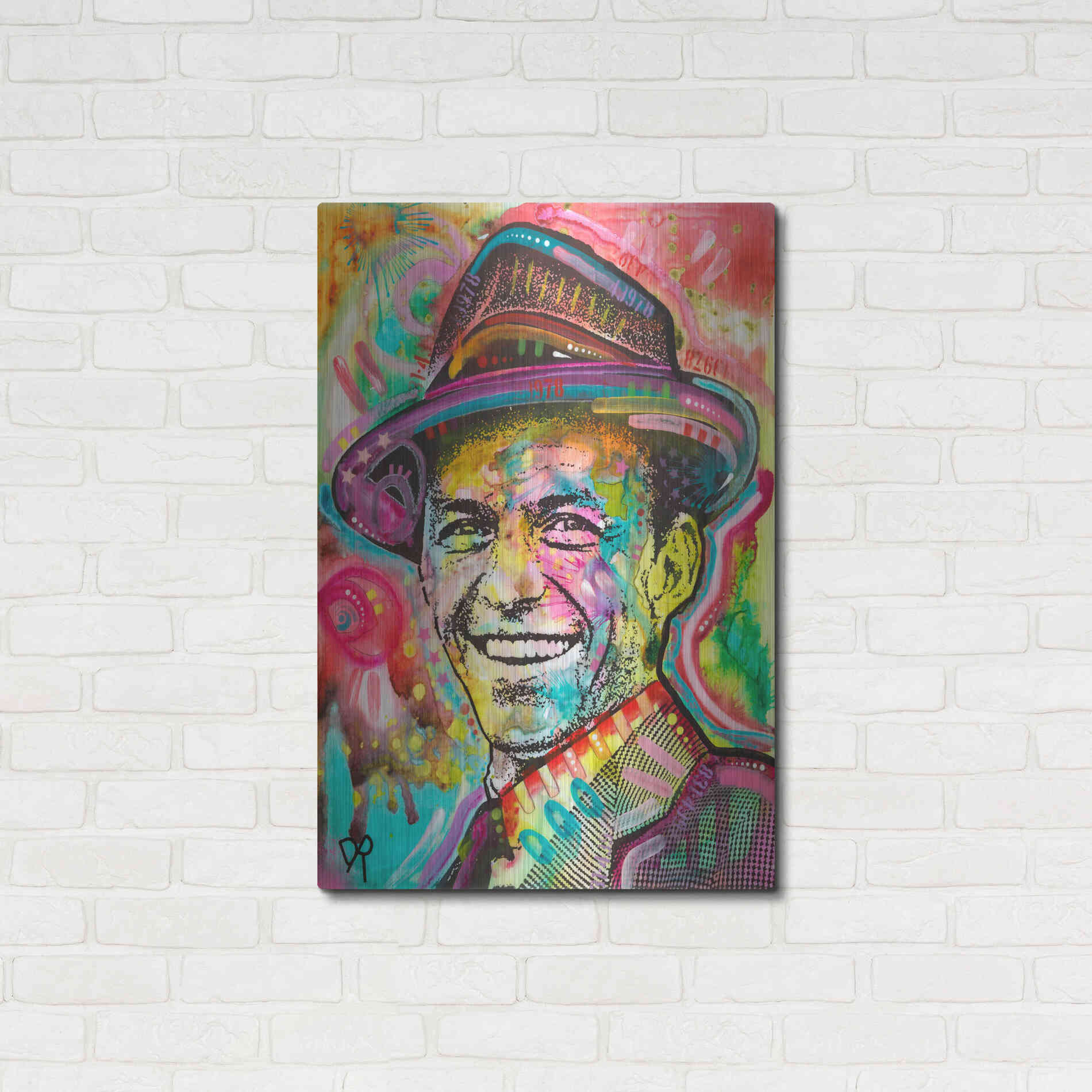 Luxe Metal Art 'Frank Sinatra IV' by Dean Russo, Metal Wall Art,24x36