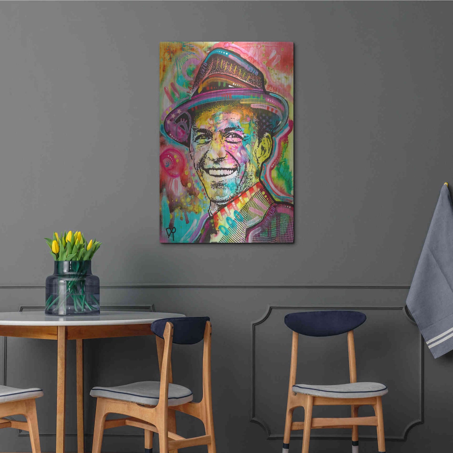 Luxe Metal Art 'Frank Sinatra IV' by Dean Russo, Metal Wall Art,24x36