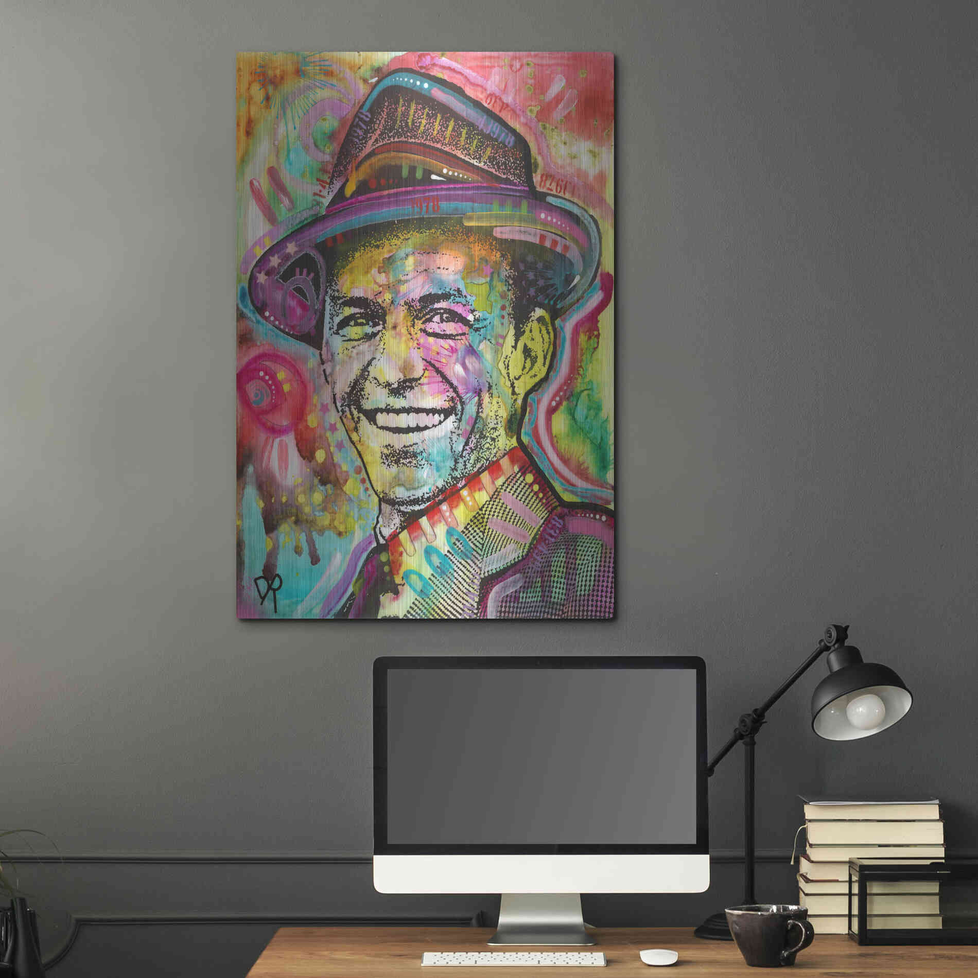 Luxe Metal Art 'Frank Sinatra IV' by Dean Russo, Metal Wall Art,24x36