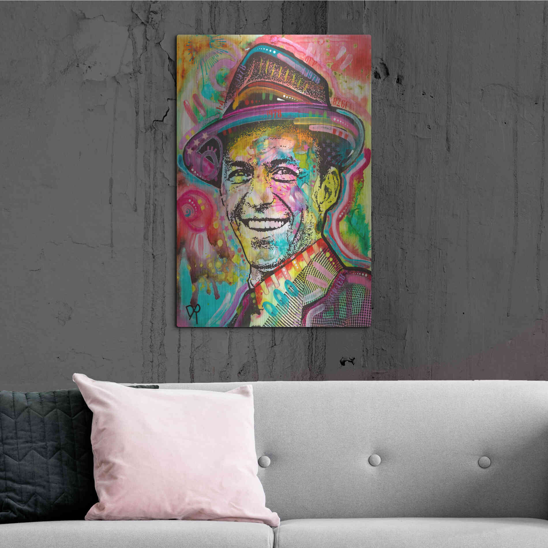 Luxe Metal Art 'Frank Sinatra IV' by Dean Russo, Metal Wall Art,24x36