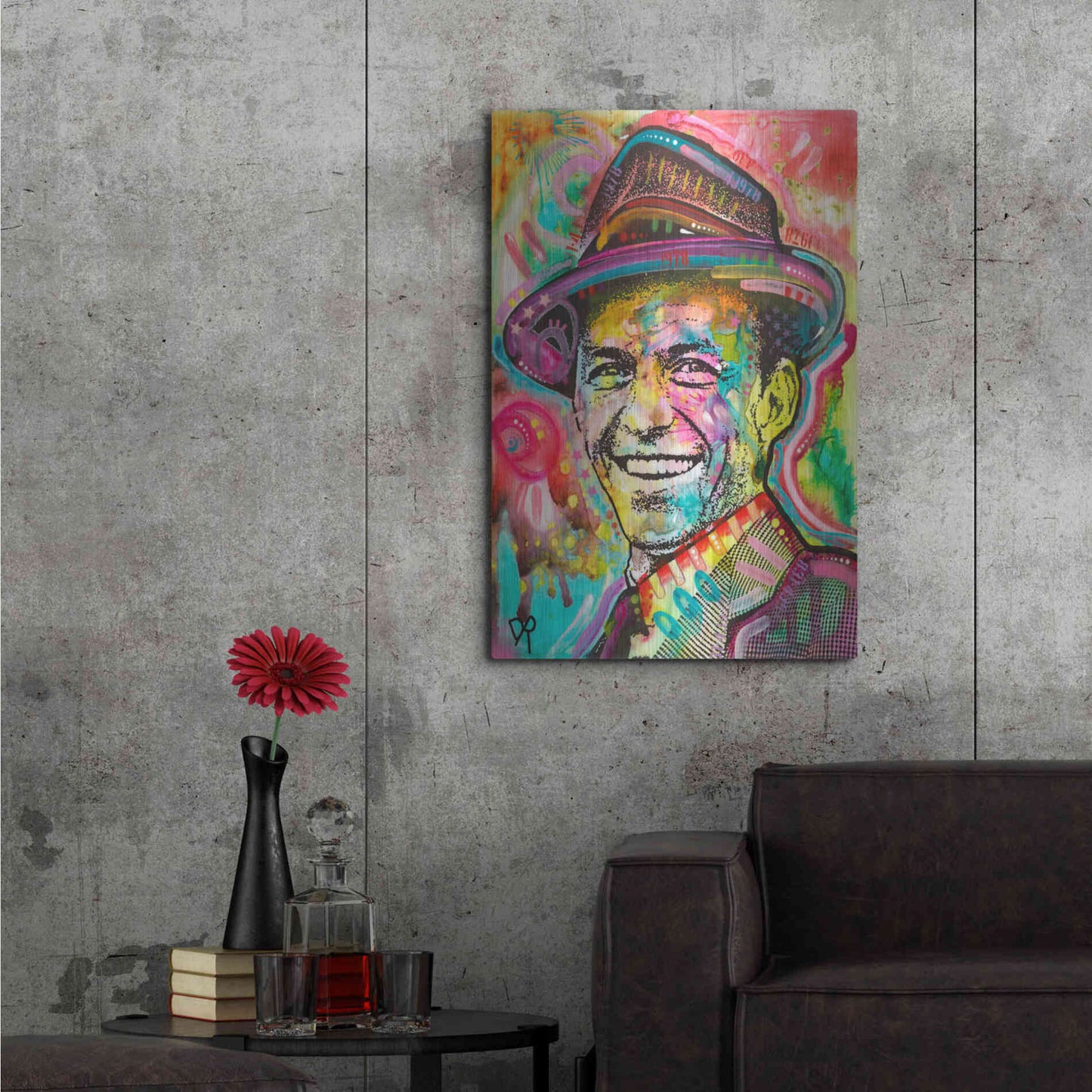 Luxe Metal Art 'Frank Sinatra IV' by Dean Russo, Metal Wall Art,24x36