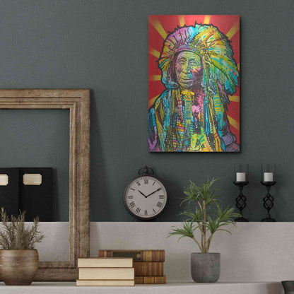 Luxe Metal Art 'Native American I' by Dean Russo, Metal Wall Art,12x16