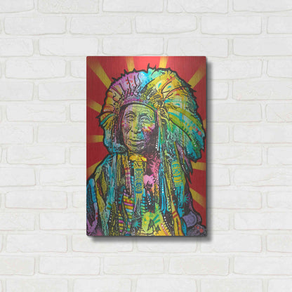 Luxe Metal Art 'Native American I' by Dean Russo, Metal Wall Art,16x24