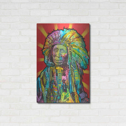 Luxe Metal Art 'Native American I' by Dean Russo, Metal Wall Art,24x36