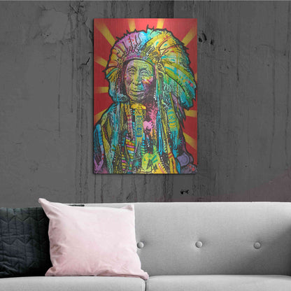 Luxe Metal Art 'Native American I' by Dean Russo, Metal Wall Art,24x36