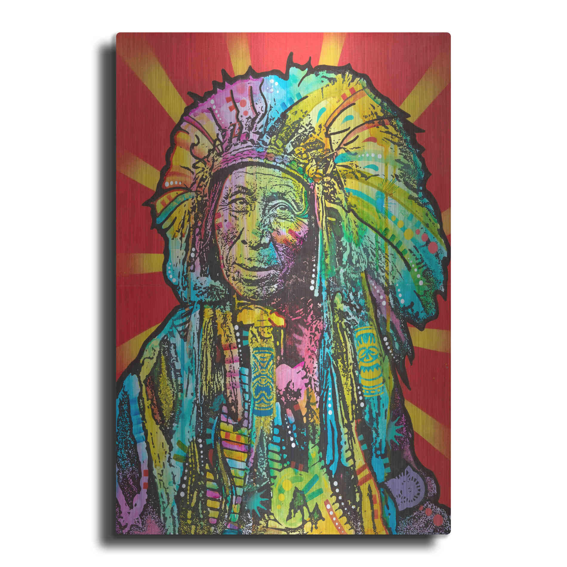 Luxe Metal Art 'Native American I' by Dean Russo, Metal Wall Art