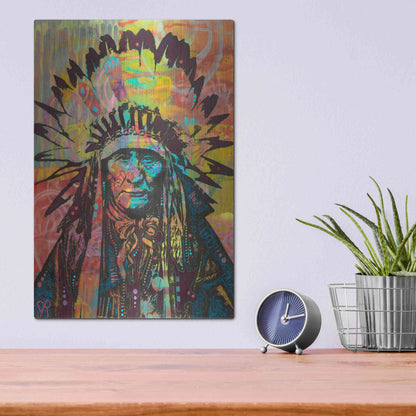 Luxe Metal Art 'Native American II' by Dean Russo, Metal Wall Art,12x16