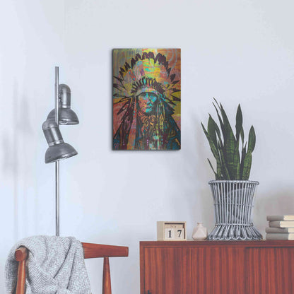 Luxe Metal Art 'Native American II' by Dean Russo, Metal Wall Art,16x24