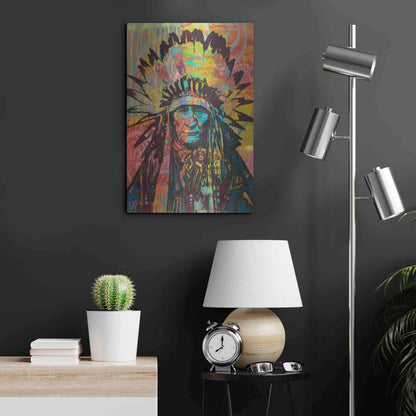 Luxe Metal Art 'Native American II' by Dean Russo, Metal Wall Art,16x24