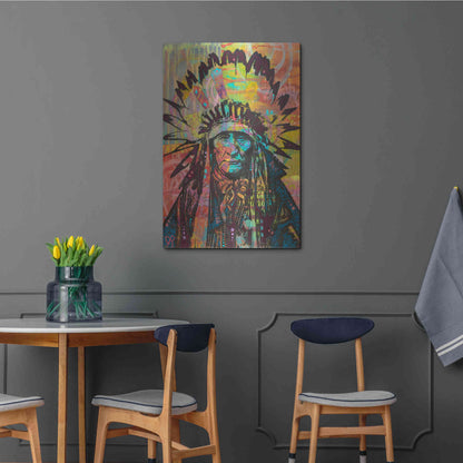 Luxe Metal Art 'Native American II' by Dean Russo, Metal Wall Art,24x36