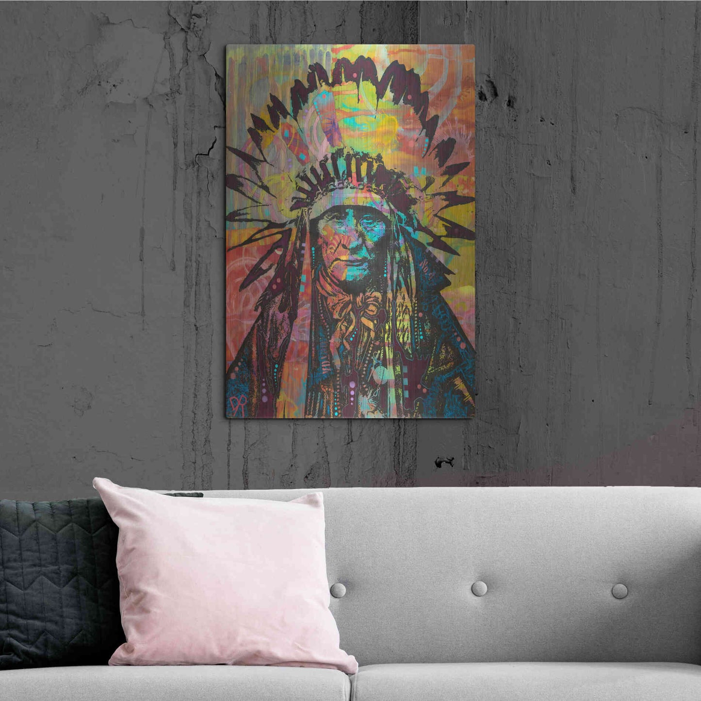 Luxe Metal Art 'Native American II' by Dean Russo, Metal Wall Art,24x36