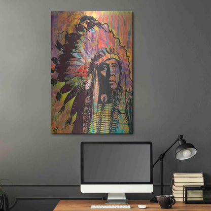 Luxe Metal Art 'Native American III' by Dean Russo, Metal Wall Art,24x36