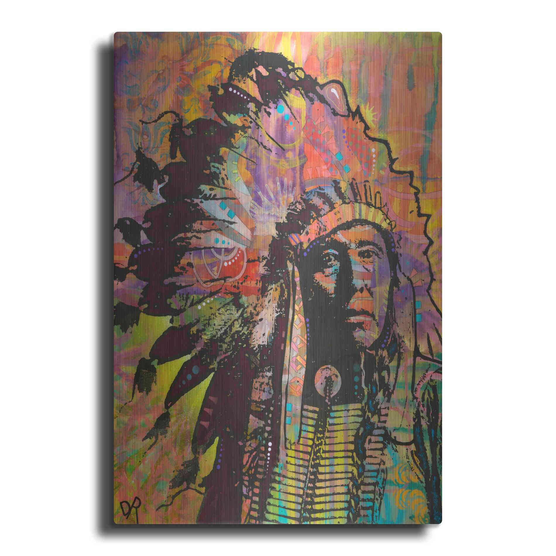 Luxe Metal Art 'Native American III' by Dean Russo, Metal Wall Art