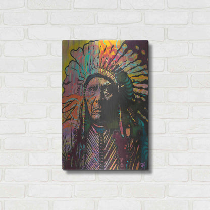 Luxe Metal Art 'Native American IV' by Dean Russo, Metal Wall Art,16x24