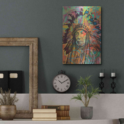 Luxe Metal Art 'Native American V' by Dean Russo, Metal Wall Art,12x16