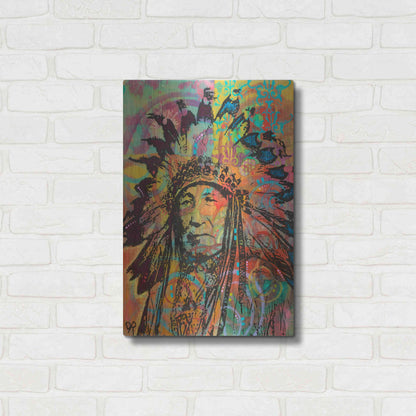 Luxe Metal Art 'Native American V' by Dean Russo, Metal Wall Art,16x24