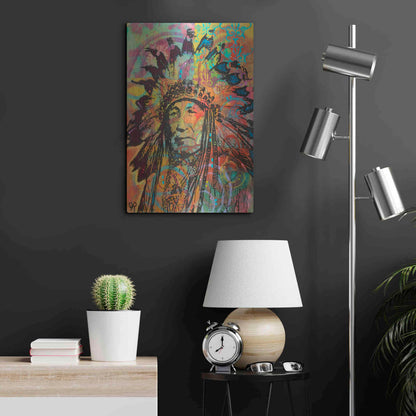 Luxe Metal Art 'Native American V' by Dean Russo, Metal Wall Art,16x24