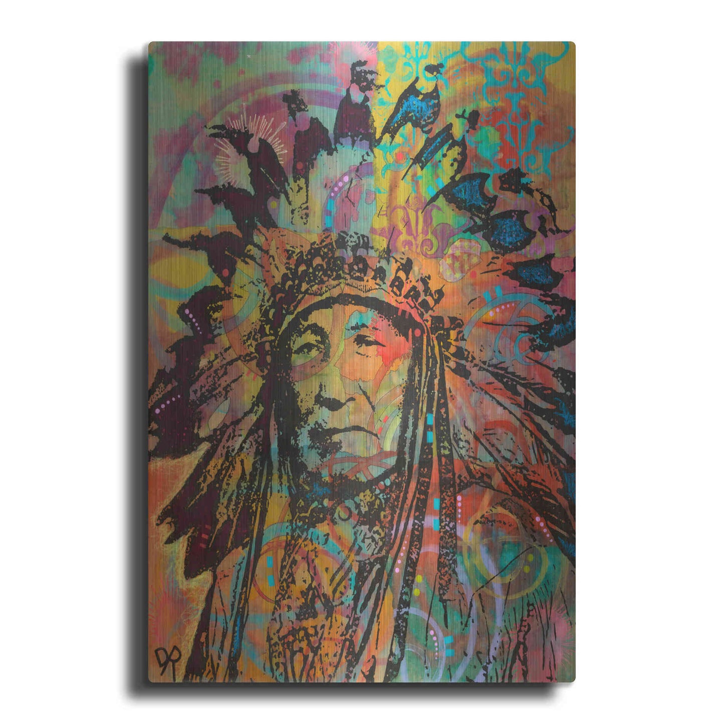 Luxe Metal Art 'Native American V' by Dean Russo, Metal Wall Art