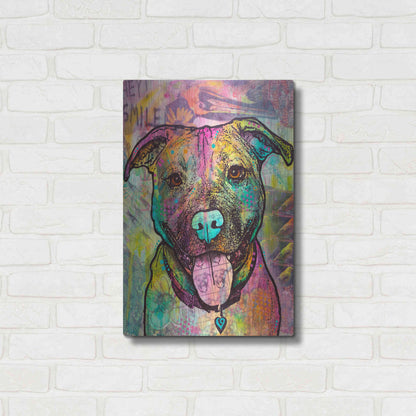 Luxe Metal Art 'Hey Smile' by Dean Russo, Metal Wall Art,16x24