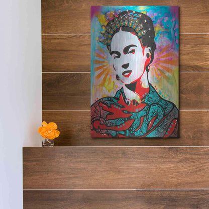 Luxe Metal Art 'Kahlo' by Dean Russo, Metal Wall Art,12x16