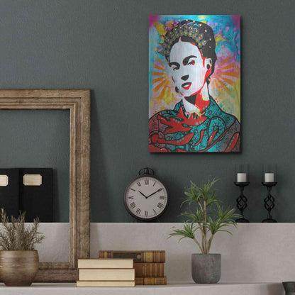 Luxe Metal Art 'Kahlo' by Dean Russo, Metal Wall Art,12x16