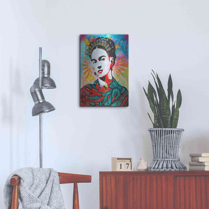 Luxe Metal Art 'Kahlo' by Dean Russo, Metal Wall Art,16x24