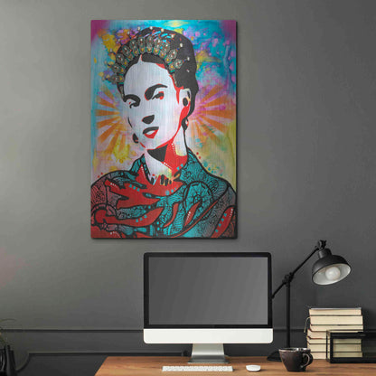 Luxe Metal Art 'Kahlo' by Dean Russo, Metal Wall Art,24x36