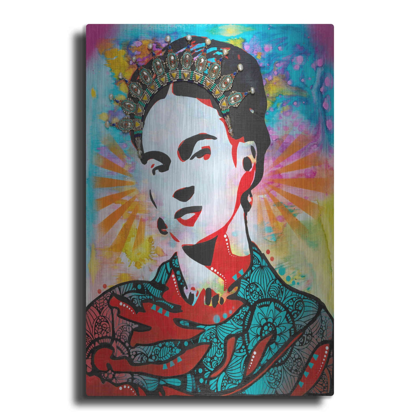 Luxe Metal Art 'Kahlo' by Dean Russo, Metal Wall Art